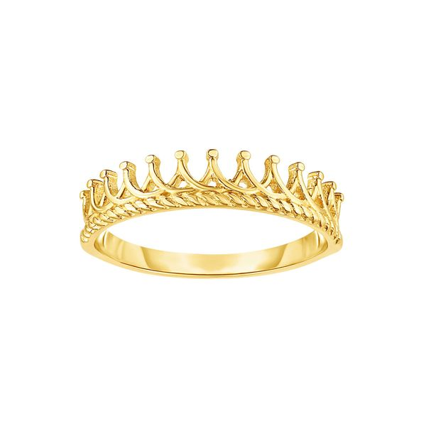 Buy Via Mazzini Gold Color Plated Stainless Steel Royal Elegant Princess  Crown Tiara Ring for Women and Girls (US Size - 6) at Amazon.in