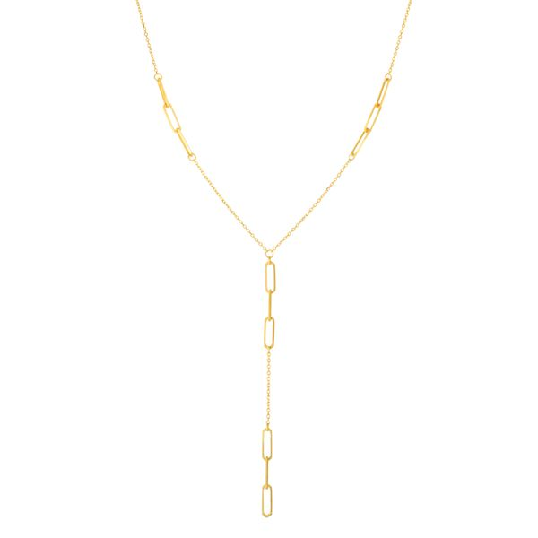 Royal Chain 14K Gold Paperclip Lariat Necklace RC11573-17, Valentine's  Fine Jewelry