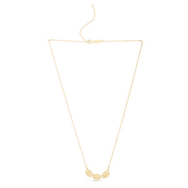 14K Gold Puffed Mariner Triple Link Necklace Parris Jewelers Hattiesburg, MS