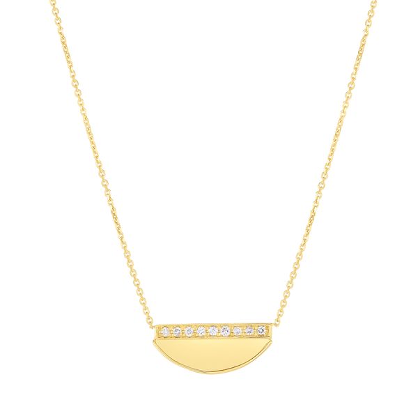 14K Gold Half Moon Diamond Necklace Karen's Jewelers Oak Ridge, TN