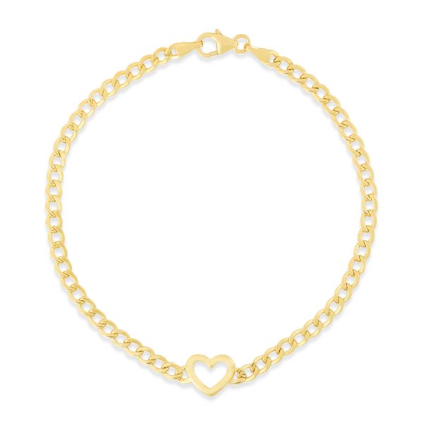 14K Heart Curb Bracelet Karen's Jewelers Oak Ridge, TN