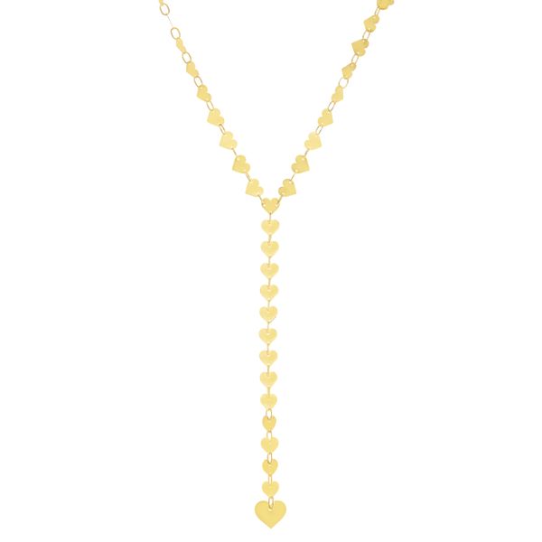 14K Mirrored Chain Heart Lariat Necklace James Douglas Jewelers LLC Monroeville, PA