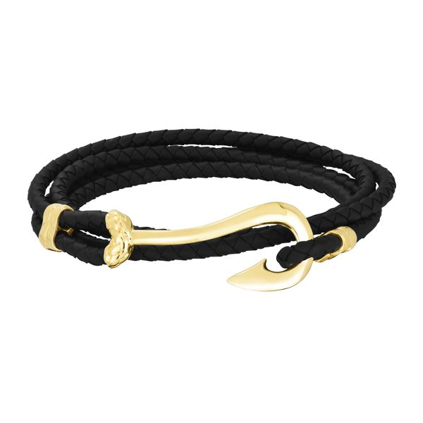 Royal Chain Men's Gold Rubber Cord Hook Bracelet RC13793, Ask Design  Jewelers