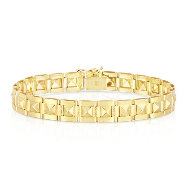 14K Gold Spike 8.5mm Pyramid Bracelet Morin Jewelers Southbridge, MA