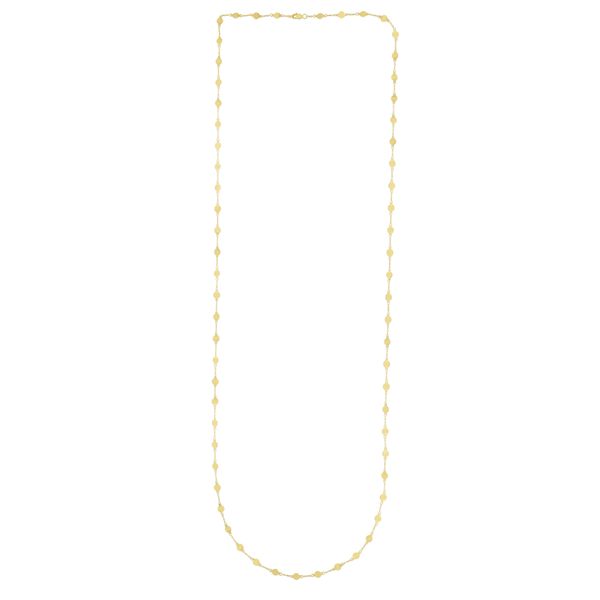 14K Gold Round Station Mirror Chain Necklace Scirto's Jewelry Lockport, NY