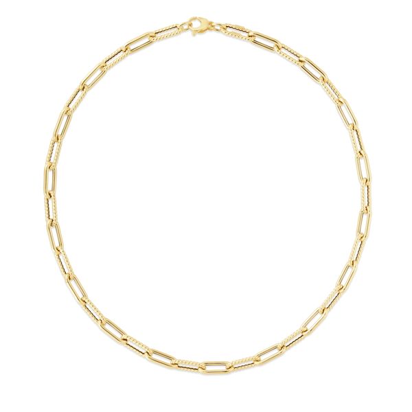 14K Gold Alternate Oval Link Lite Necklace Palomino Jewelry Miami, FL