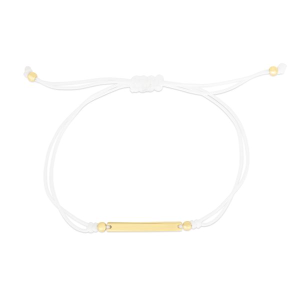 14K Gold Bar White Cord Bracelet Comstock Jewelers Edmonds, WA