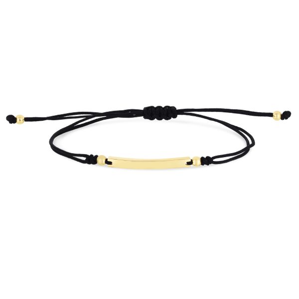 14K Gold Bar Black Cord Bracelet Morin Jewelers Southbridge, MA