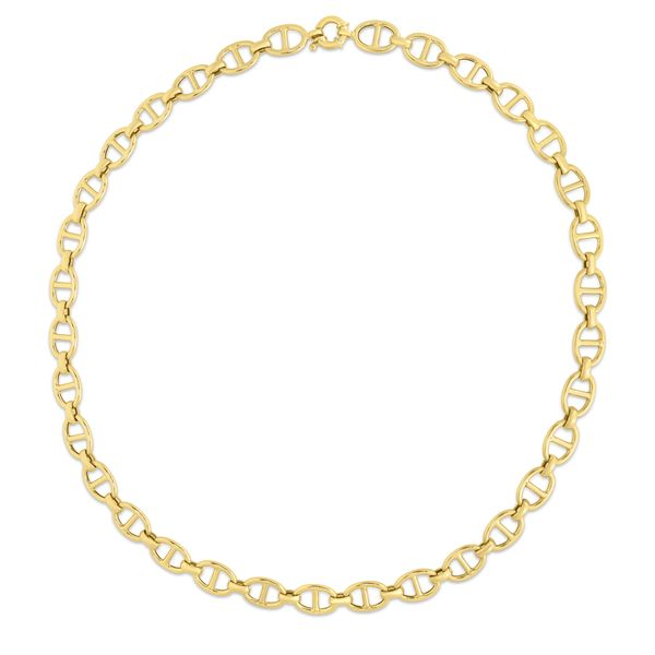 Amazon.com: 14k REAL Yellow Gold Solid 3mm Flat Mariner Chain Necklace with  Lobster Claw Clasp - 16