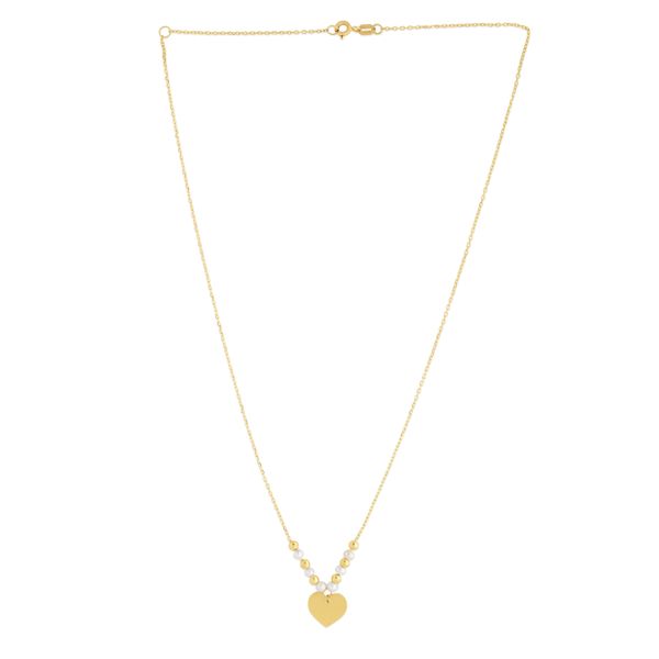 14K Gold & Pearl Pallina Heart Necklace Lewis Jewelers, Inc. Ansonia, CT
