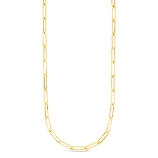 14K Alternating Bead Paperclip Necklace Comstock Jewelers Edmonds, WA