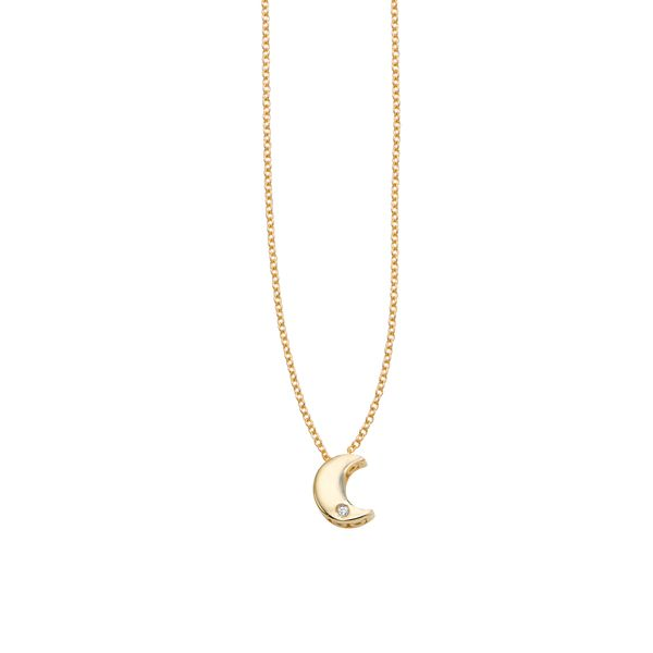 Andrea Fohrman Small Crescent White Diamond Moon Phase Necklace on  Marmalade | The Internet's Best Brands