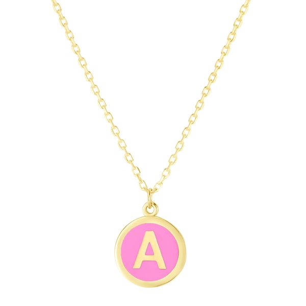 14K Pink Enamel A Initial Necklace Parris Jewelers Hattiesburg, MS