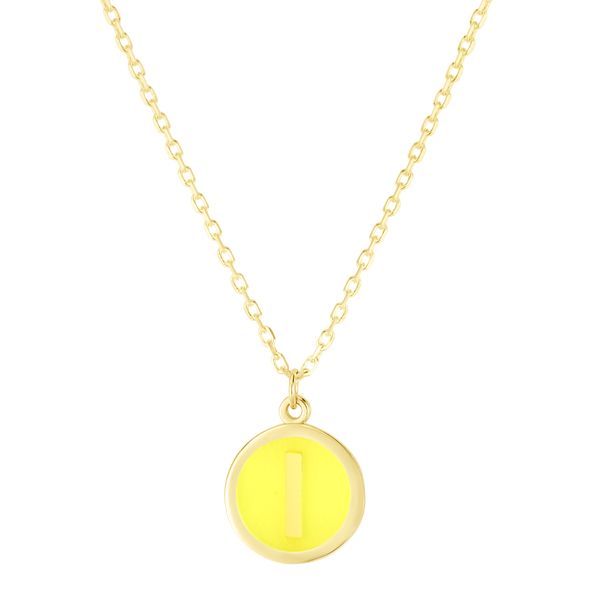 14K Yellow Enamel I Initial Necklace Karen's Jewelers Oak Ridge, TN
