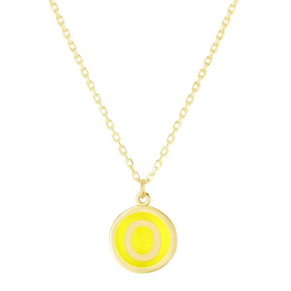 14K Yellow Enamel O Initial Necklace Avitabile Fine Jewelers Hanover, MA