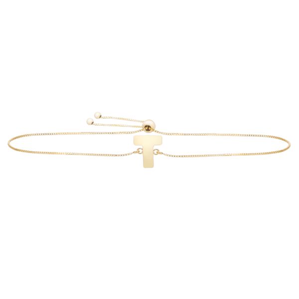 14K Gold Initial T Bolo Bracelet Karen's Jewelers Oak Ridge, TN