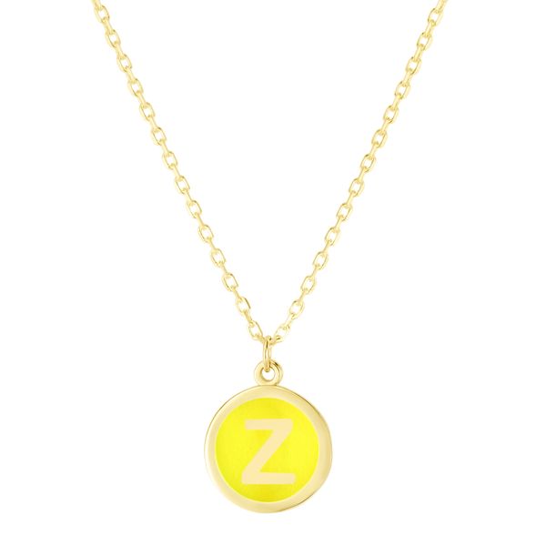 14K Yellow Enamel Z Initial Necklace Avitabile Fine Jewelers Hanover, MA