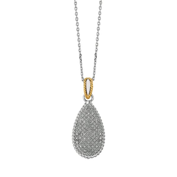 14K & Silver Tear Drop Necklace Karen's Jewelers Oak Ridge, TN
