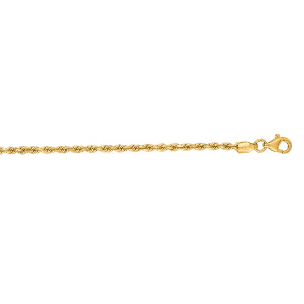 14K Gold Triple Row Rope Chain V Necklace