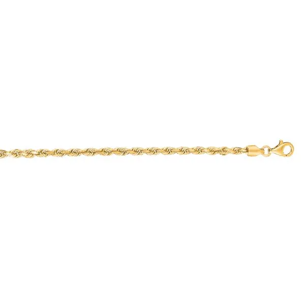 14K Gold 3mm Diamond Cut Royal Rope Chain ROY023-20 | The Hills