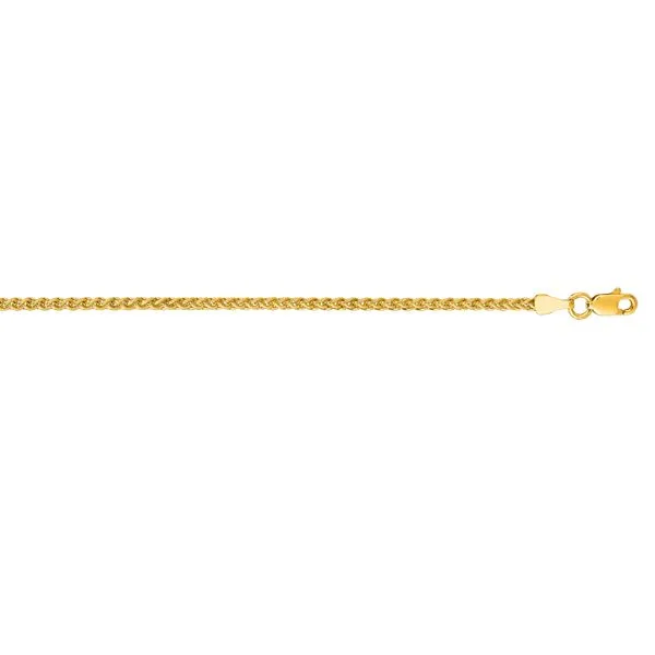 14K Gold 2.1mm Round Wheat Chain