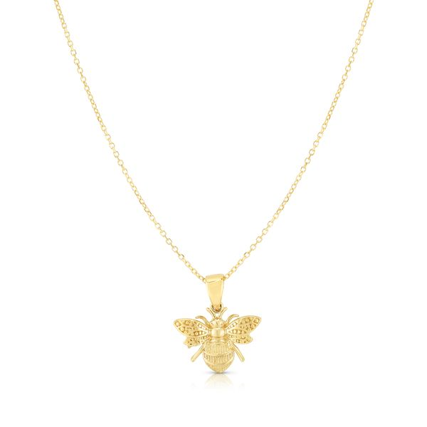 3D Honey Bee Necklace - 18k Gold Bumble Bee Charm Necklace – Mei Elizabeth