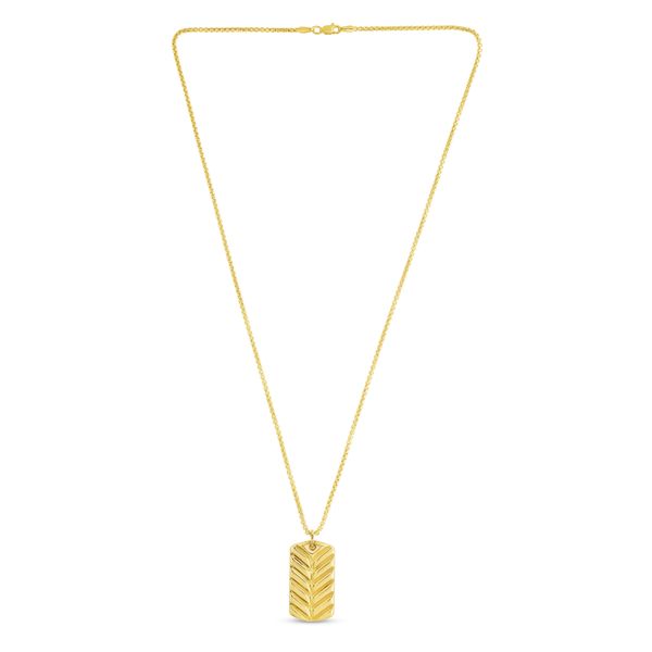 14K Gold Dog Tag Necklace Leslie E. Sandler Fine Jewelry and Gemstones rockville , MD