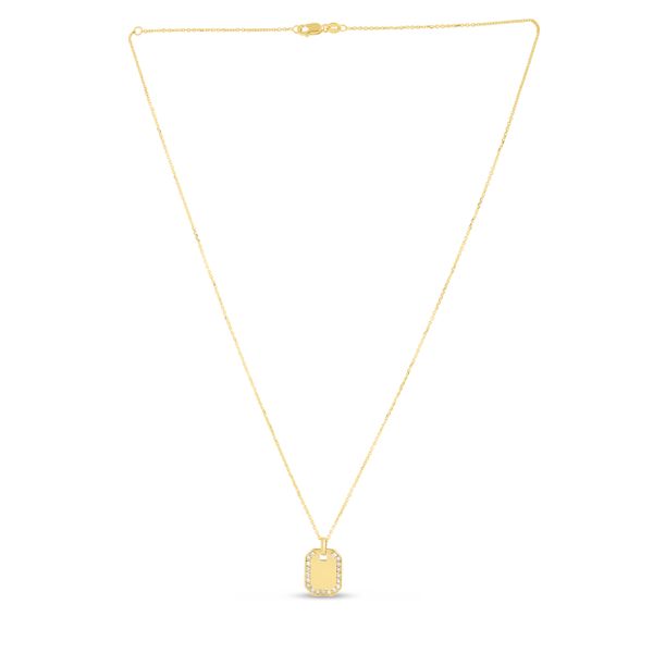 14K Gold Diamond Octagon Tag Necklace Karen's Jewelers Oak Ridge, TN