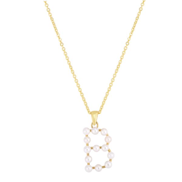14K Pearl B Initial Necklace James Douglas Jewelers LLC Monroeville, PA