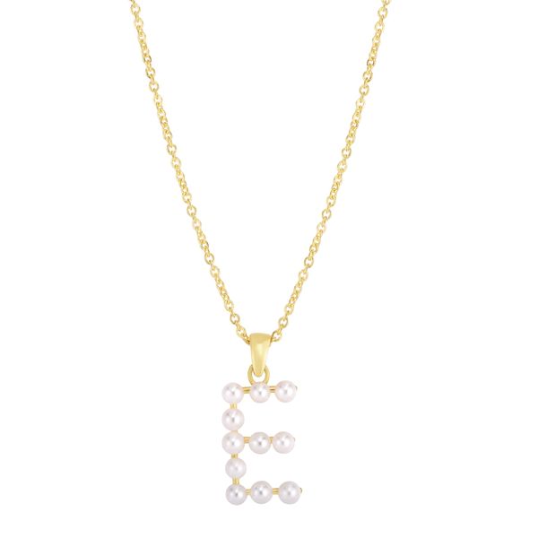 14K Pearl E Initial Necklace J. West Jewelers Round Rock, TX