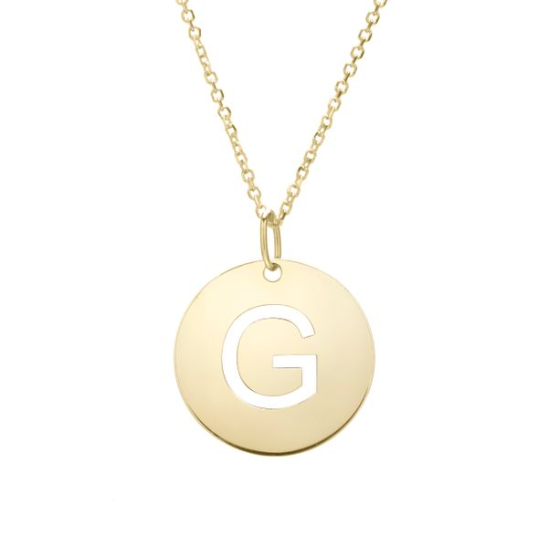 Silver Initial G Disc With Cz Charm Necklace in White | Goldmark (AU)