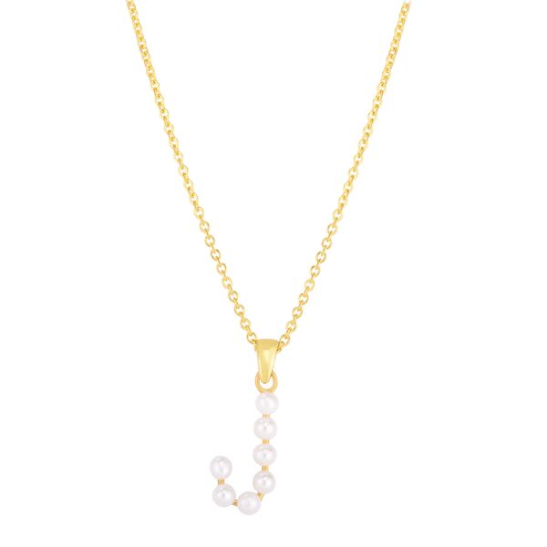 14K Pearl J Initial Necklace Parris Jewelers Hattiesburg, MS