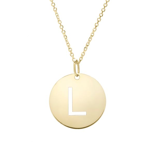 Diamond Letter L Necklace in 9ct Gold | Gold Boutique