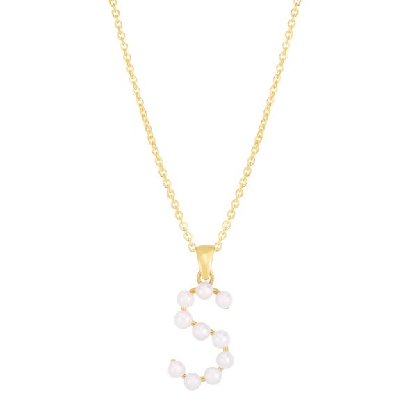 14K Pearl S Initial Necklace Barron's Fine Jewelry Snellville, GA