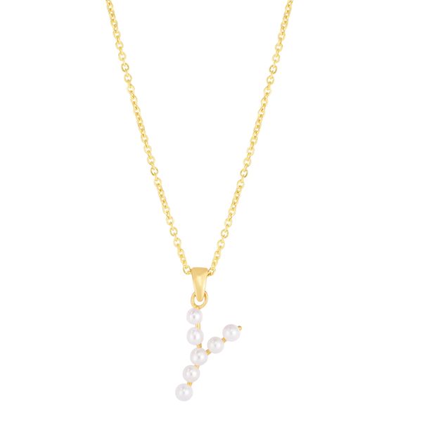 14K Pearl Y Initial Necklace Barron's Fine Jewelry Snellville, GA