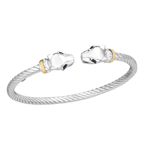 Silver & 18K Sapphire Panther Bangle Ware's Jewelers Bradenton, FL