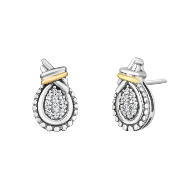 Silver & 18K Popcorn Love Knot Birthstone Earrings Bell Jewelers Murfreesboro, TN