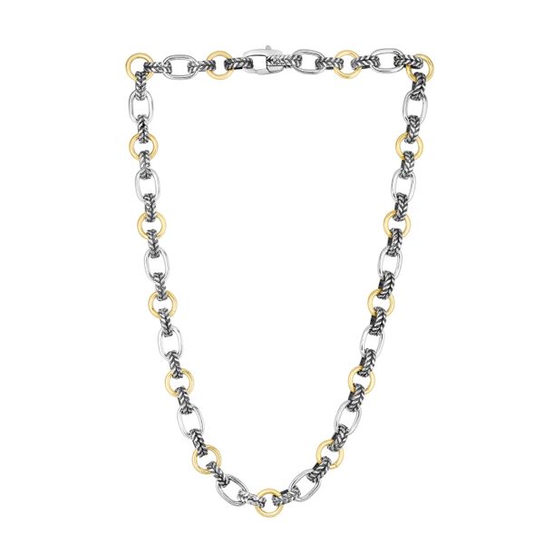 Silver & 18K Gold Mixed Link Cable Necklace William Jeffrey's, Ltd. Mechanicsville, VA