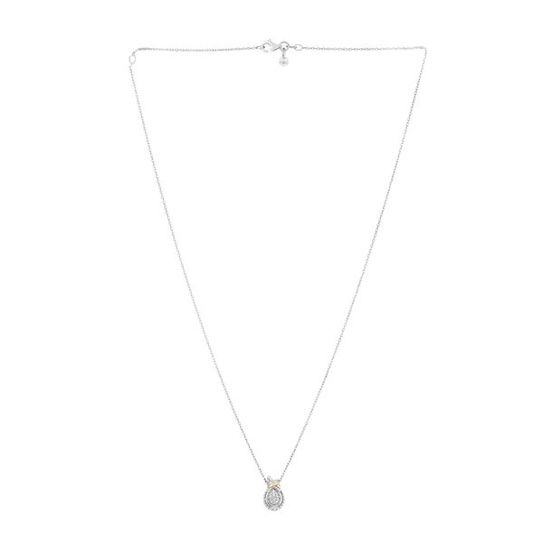 Silver & 18K Popcorn Love Knot Birthstone Necklace Peran & Scannell Jewelers Houston, TX