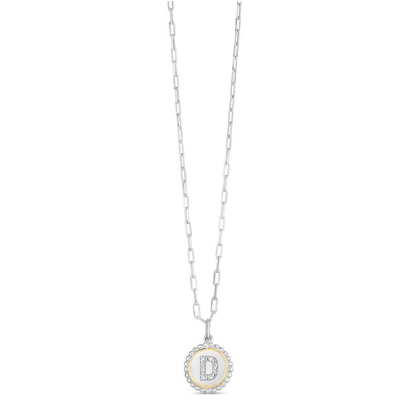 Silver-18K Popcorn Initials Letter D Necklace Karen's Jewelers Oak Ridge, TN