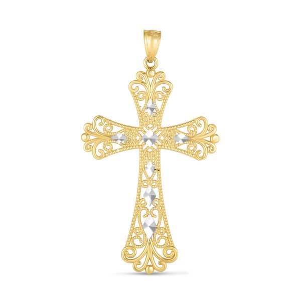 14K Two-tone Cross Pendant Karen's Jewelers Oak Ridge, TN