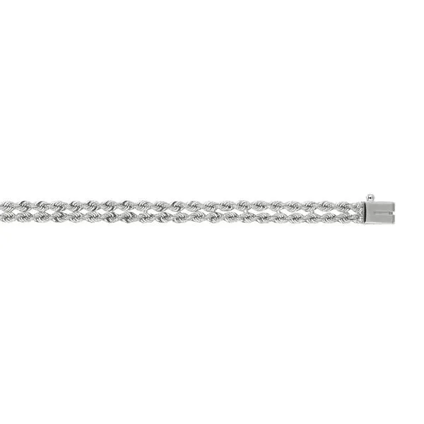 14K Gold Rope Chain Bracelet White Gold