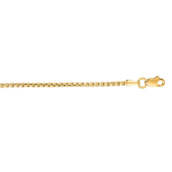 14K Gold 2.5mm Solid Round Box Chain The Hills Jewelry LLC Worthington, OH