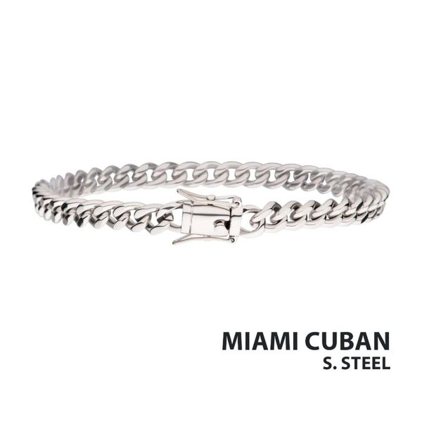 6mm Steel Miami Cuban Chain Bracelet Wesche Jewelers Melbourne, FL