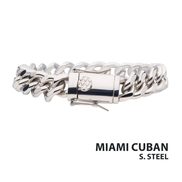 12mm Steel Miami Cuban Chain Bracelet Leitzel's Jewelry Myerstown, PA