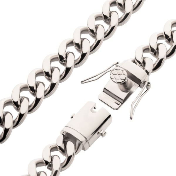 1pc Luxury Stainless Steel Broad Chain Bracelet With Drip Glaze