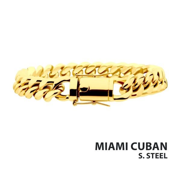10mm 18K Gold Plated Miami Cuban Chain Bracelet Alan Miller Jewelers Oregon, OH