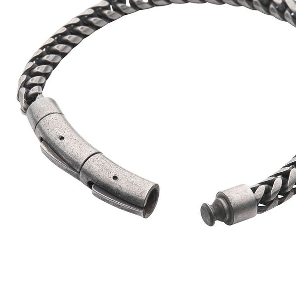 Antiqued Finish Stainless Steel Franco Chain Bracelet Image 3 Midtown Diamonds Reno, NV