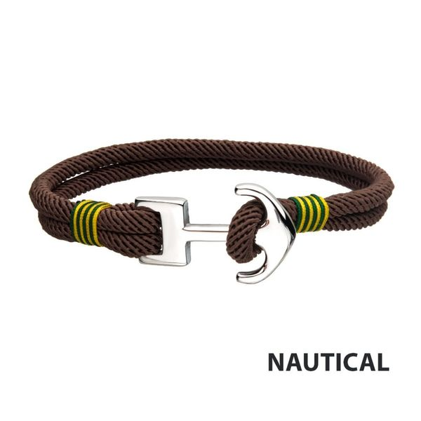 Brown Paracord Rope with Steel Anchor Clasp Bracelet BR32008, Ask Design  Jewelers