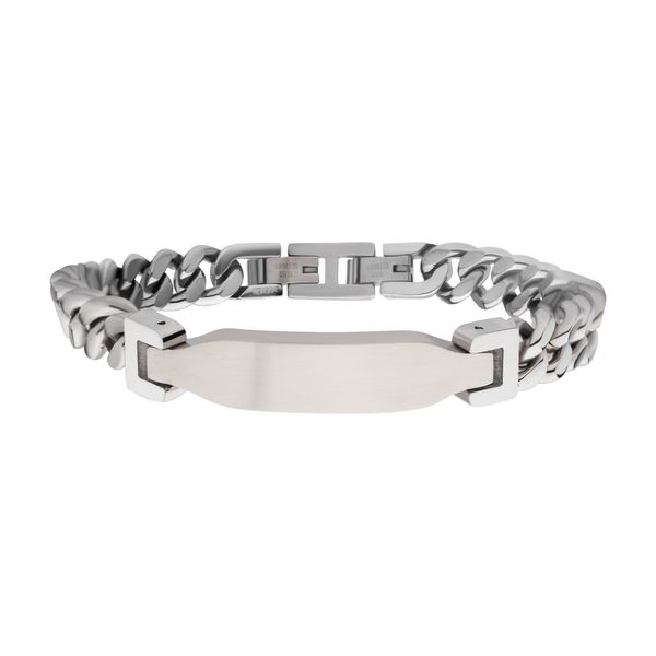 Matte Finish Stainless Steel Engravable ID Curb Chain Bracelet Jayson Jewelers Cape Girardeau, MO